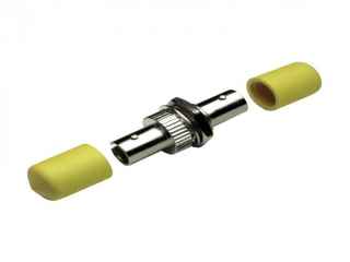 Stecmax ST-ST MULTIMODE SIMPLEX METAL FIBER OPTIC ADAPTER WITH YELLOW CAP